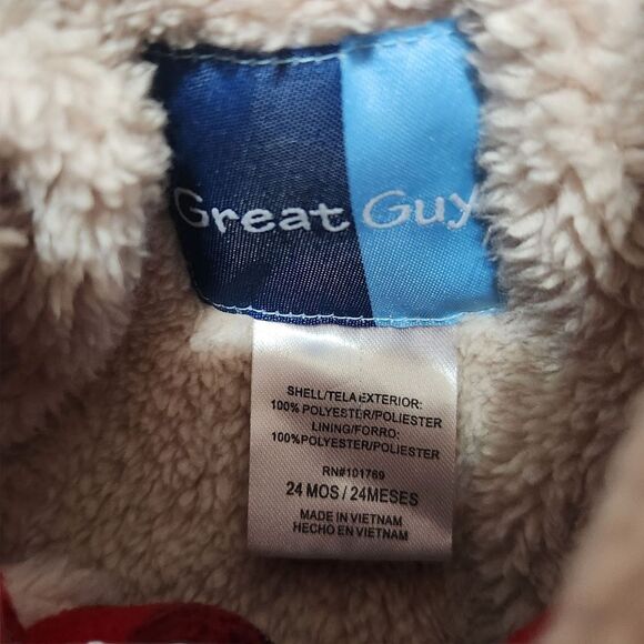 Toddler Buffalo Check Jacket 24 Months Red Black Sherpa Lined Button Up Coat - Picture 5 of 8